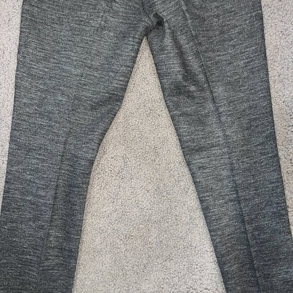 THEORY Black & Gray Space Dye Straight Leg Slit Hem Slacks Trouser Pants -EUC -8 - Picture 8 of 13